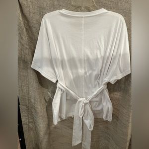 Bundle of two Banana Republic tie waist cotton shirts.  Black and White.